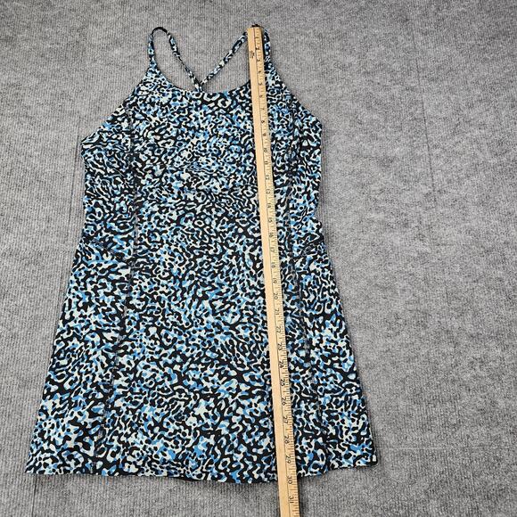 Athleta Infinity Dress Womens Small Blue Leopard Print Built-In Shorts Athletic - Picture 3 of 7